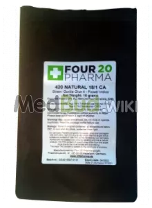 Packaging for 420 Pharma Natural T18:C0 Gorilla Glue #4 Medical Cannabis