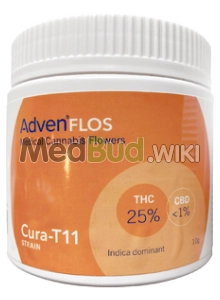 Packaging for Adven Cura-11 T25 L.A. Kush Cake Medical Cannabis