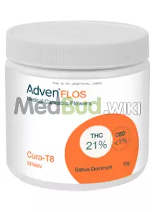 Packaging for Adven® Cura-8 T21 High Silver Medical Cannabis Flower