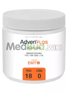 Packaging for Adven® EMT-4 T18 Milky Cake Medical Cannabis Flower