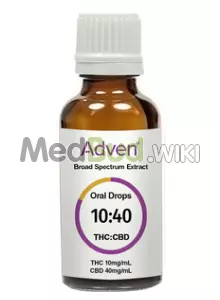 Packaging for Adven® T10:C40 Full Spectrum Oil Medical Cannabis