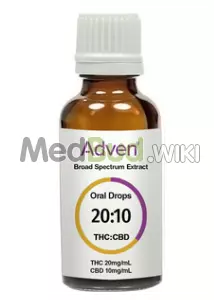 Packaging for Adven® T20:C10 Full Spectrum Oil Medical Cannabis