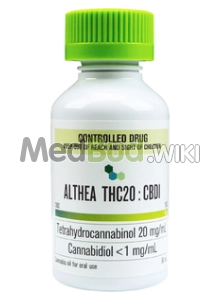 Packaging for Althea T20:C1 Full Spectrum Oil Medical Cannabis