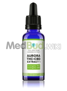 Packaging for Aurora T12:C12 Full Spectrum Oil Medical Cannabis
