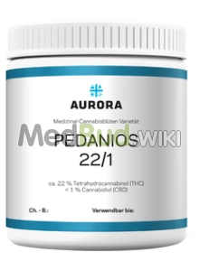 Packaging for Aurora Pedanios T22 Ghost Train Haze Medical Cannabis