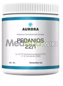 Packaging for Aurora Pedanios T22 Ghost Train Haze Medical Cannabis