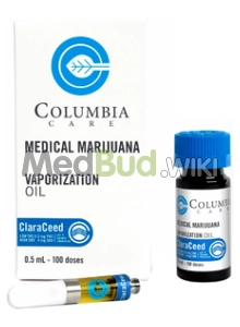 Packaging for Columbia Care ClaraCeed Night T20:C400 Vape Cartridge Medical Cannabis