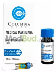 Packaging for Columbia Care ClaraCeed Day T20:C400 Vape Cartridge Medical Cannabis