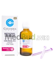 Packaging for Columbia Care TheraCeed T15:C1 Broad Spectrum Oil Medical Cannabis
