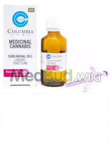 Packaging for Columbia Care TheraCeed T15:C1 Broad Spectrum Oil Medical Cannabis