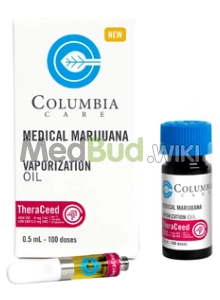 Packaging for Columbia Care TheraCeed Night T400:C20 Vape Cartridge Medical Cannabis