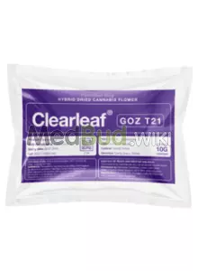 Packaging for Clearleaf® GOZ T21 Gorilla Zkittlez Medical Cannabis Flower