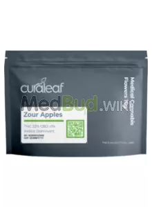 Packaging for Curaleaf® T22 Zour Apples Medical Cannabis Flower