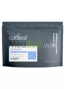 Packaging for Curaleaf® T25 L.A. Kush Medical Cannabis Flower