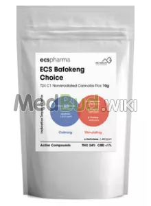 Packaging for ECS Pharma T24 Bafokeng Choice Medical Cannabis Flower