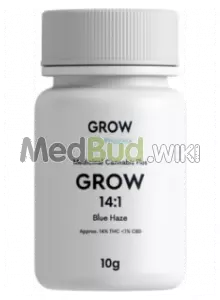 Packaging for Grow Pharma T14:C1 Blue Haze Medical Cannabis