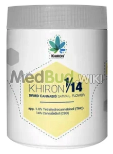 Packaging for Khiron C14 God Bud CBD Medical Cannabis Flower