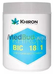Packaging for Khiron BIC T18 Banana Ice Cake Medical Cannabis Flower
