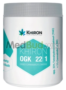 Packaging for Khiron OGK T22 OG Kush Medical Cannabis Flower