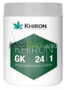 Packaging for Khiron GK T24 Green Knight Medical Cannabis Flower