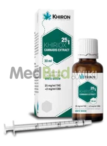 Packaging for Khiron Khiriox T25:C1 Full Spectrum Oil Medical Cannabis