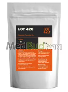 Packaging for LOT420 OC T26 Orange Cake Medical Cannabis Flower