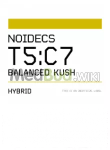 Packaging for Noidecs T5:C7 Balanced Kush Medical Cannabis