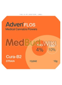 Packaging for Adven Cura-B2 T4:C10 AC/DC Cookies Medical Cannabis