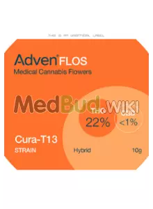 Packaging for Adven® Cura-13 T22 Gelato OG Medical Cannabis Flower