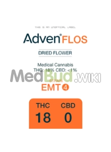 Packaging for Adven® EMT-4 T18 Milky Cake Medical Cannabis Flower