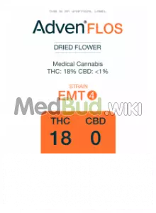 Packaging for Adven EMT-4 T18 Milky Cake Medical Cannabis