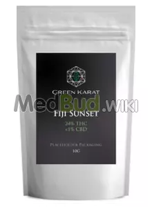 Packaging for Green Karat FS T25 Fiji Sunset Medical Cannabis Flower