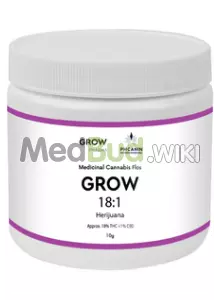 Packaging for Grow® Pharma T18 Herijuana Medical Cannabis Flower