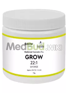 Packaging for Grow® Pharma T22 L.A. S.A.G.E. Medical Cannabis Flower