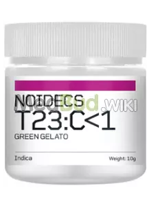 Packaging for Noidecs T23 Green Gelato Medical Cannabis Flower