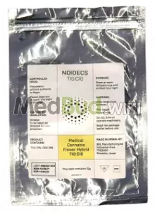 Packaging for Noidecs T10:C10 Critical Mass CBD Medical Cannabis