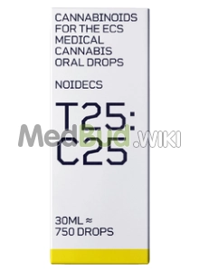 Packaging for Noidecs T25:C25 Full Spectrum Oil Medical Cannabis