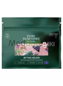 Packaging for Pure Sunfarms™ T23 Jet Fuel Gelato Medical Cannabis Flower