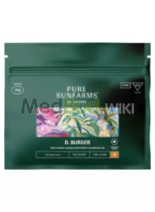Packaging for Pure Sunfarms™ T23 Donny Burger Medical Cannabis Flower