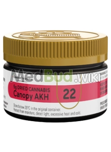 Packaging for Spectrum Canopy AKH T22 Afghan Kush Medical Cannabis