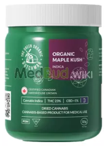 Packaging for Green Organic Dutchman™ Organic T23 Maple Kush Medical Cannabis Flower