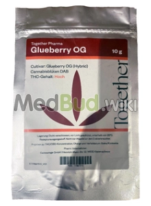 Packaging for Together Pharmacy Jupiter T17 Glueberry OG Medical Cannabis Flower