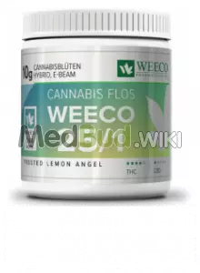 Packaging for Weeco T25 Frosted Lemon Angel Medical Cannabis
